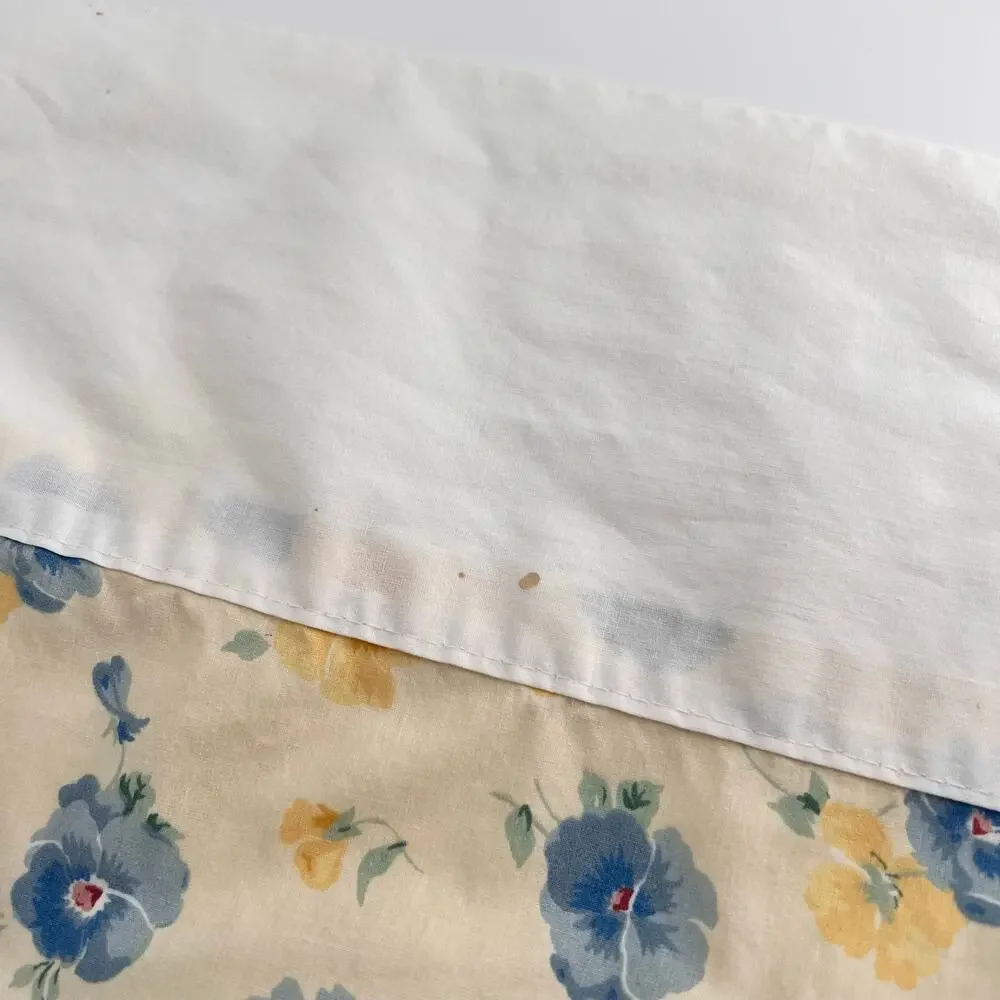 Vintage Cottagecore Floral Queen Sheet & Pillowcases 90s 1990s